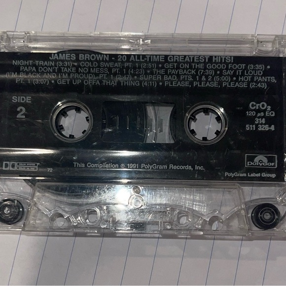 20 All-Time Greatest Hits! by James Brown Cassette Tape 1991 PolyGram - Picture 2 of 2